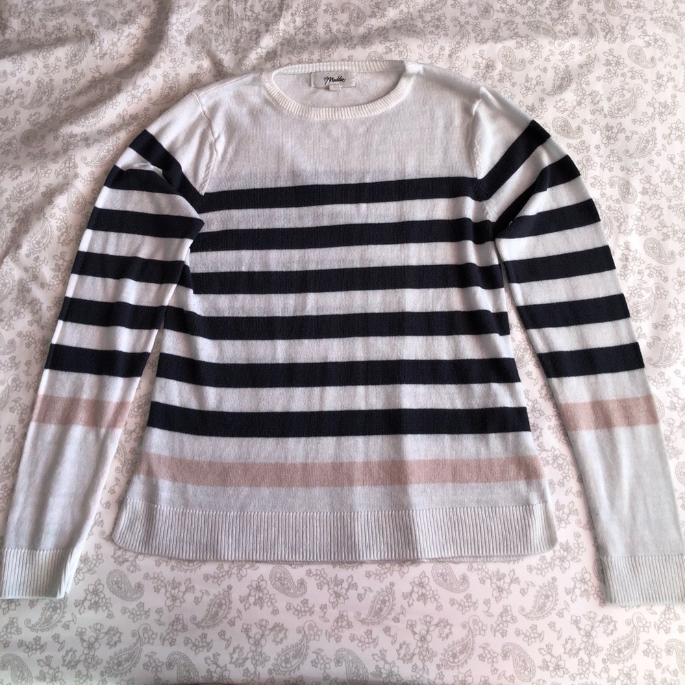 Maddie striped sweater size. Large -$10